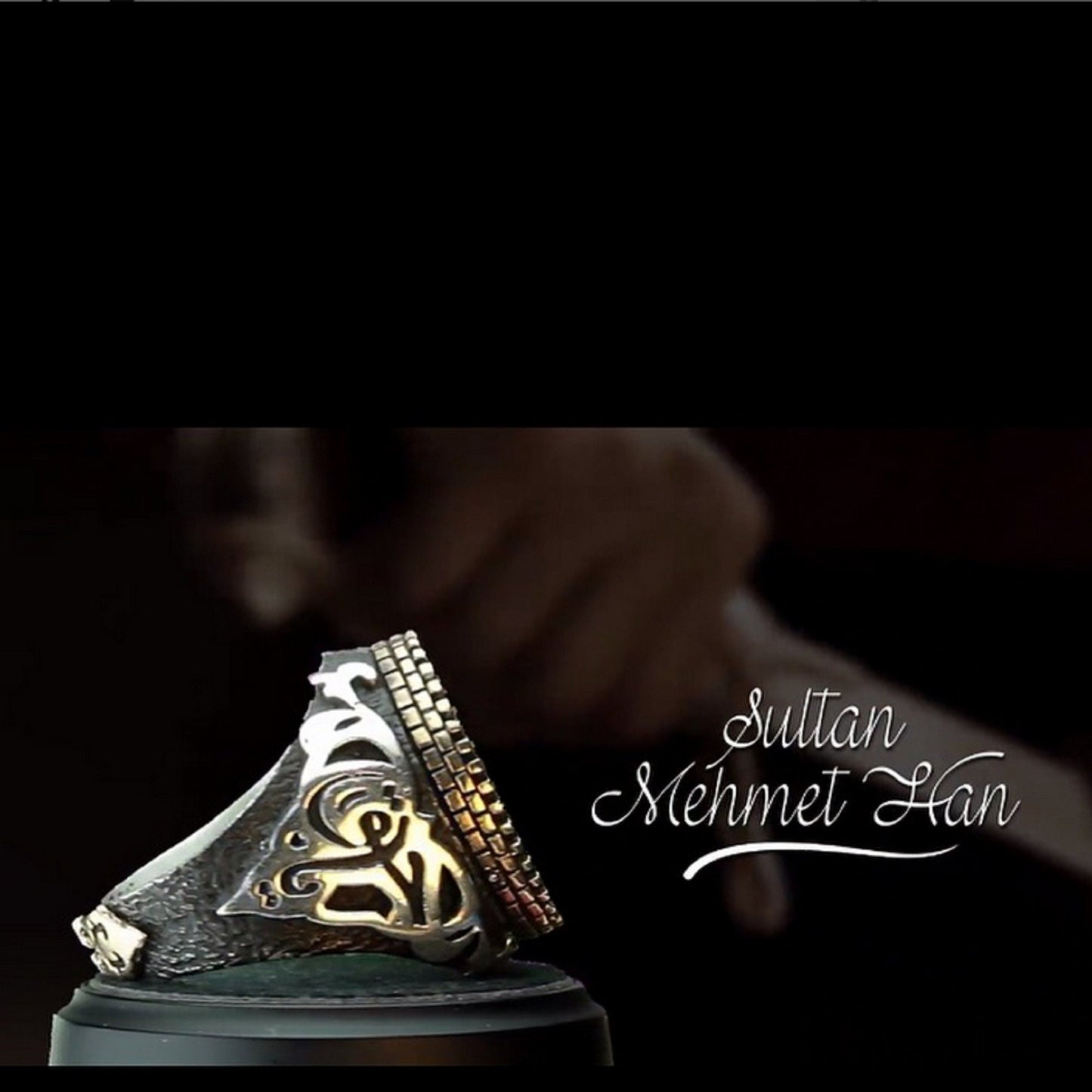 Osmanischer Herrenring mit Fatih-Han-Siegel – Einzigartiger Silberschmuck im Sultan-Stil – Handgefertigtes türkisches Geschenk