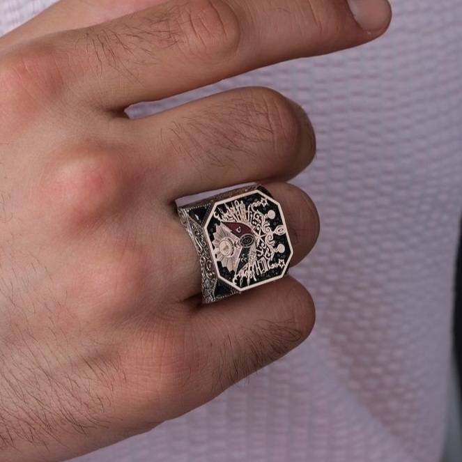 OttomanSanjak Ring – Black Zircon | 925 Silver