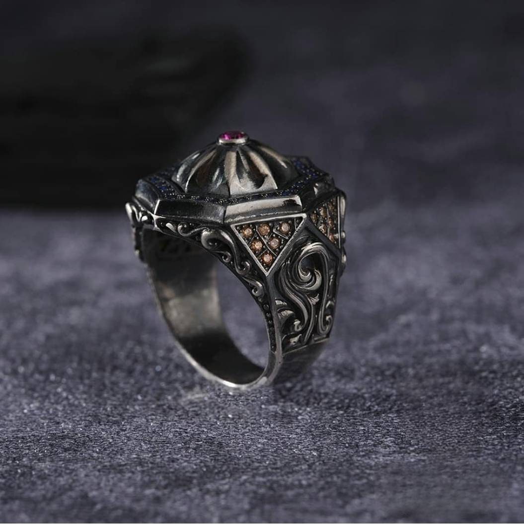 Dome Black Onyx Ring – 925 Sterling Silver | Men’s Handcrafted