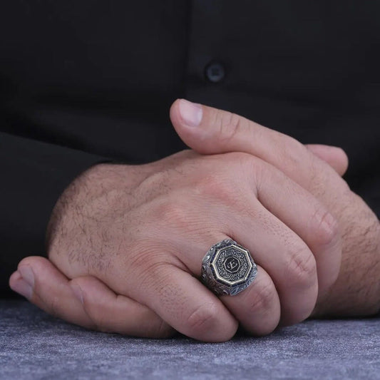 Zircon Islamic Dua Ring 925 Silver Arabic Prayer Muslim Gift