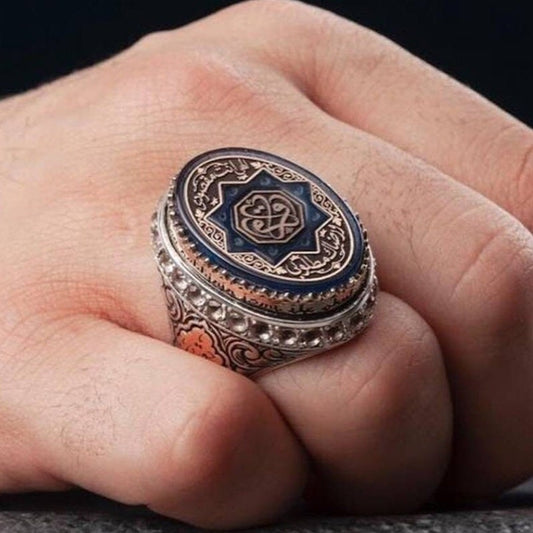 Iqra Seljuk star ring with carved amber – view 2