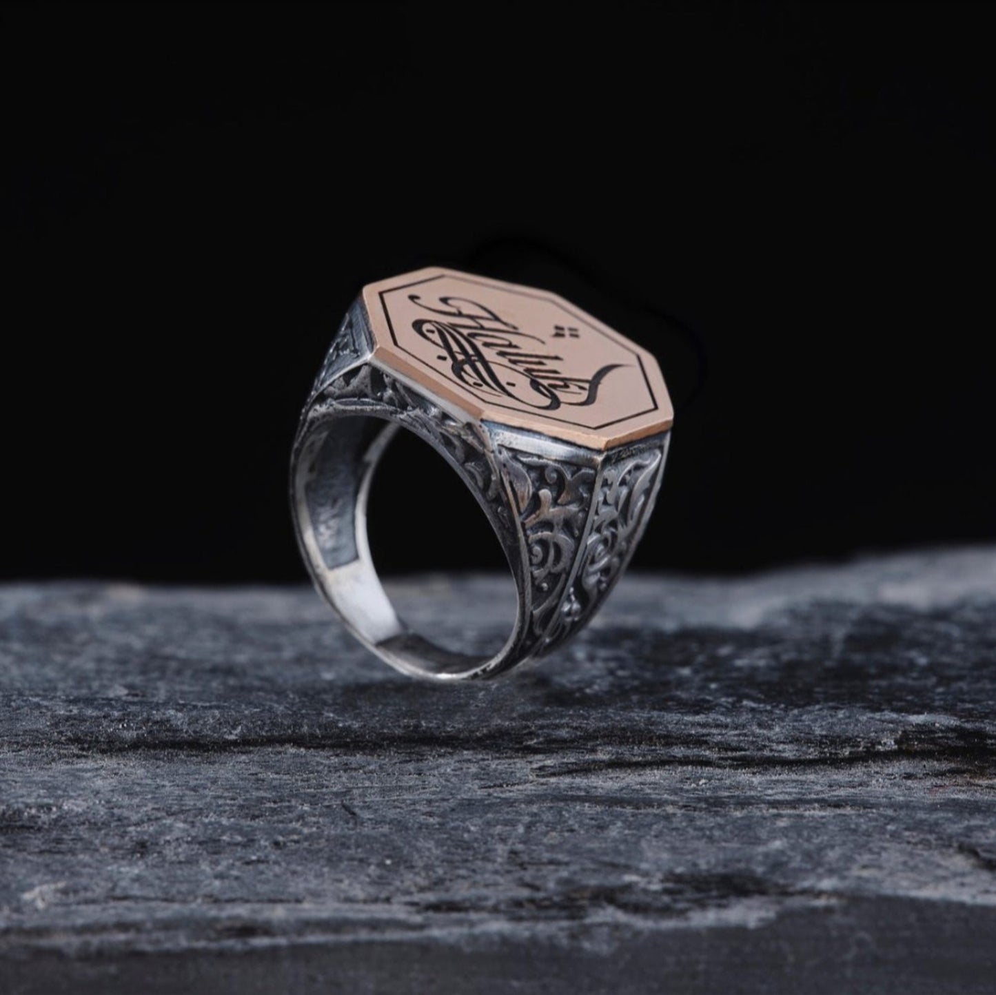 Personalisierbarer Herrenring aus Silber – Handgefertigtes türkisches Geschenk