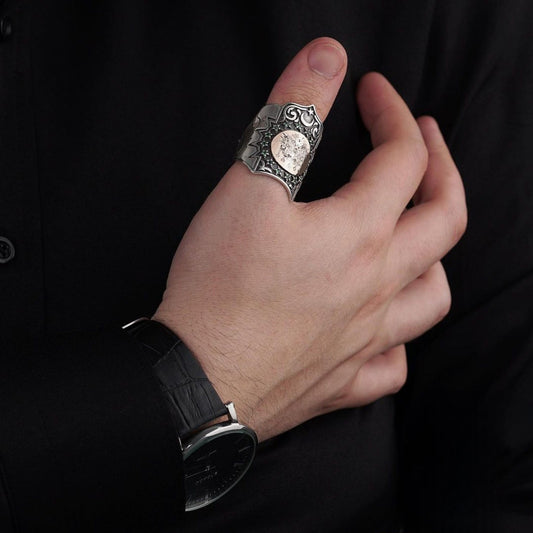 Ottoman Flag Archer Thumb Ring 925 Sterling Silver Zihgir