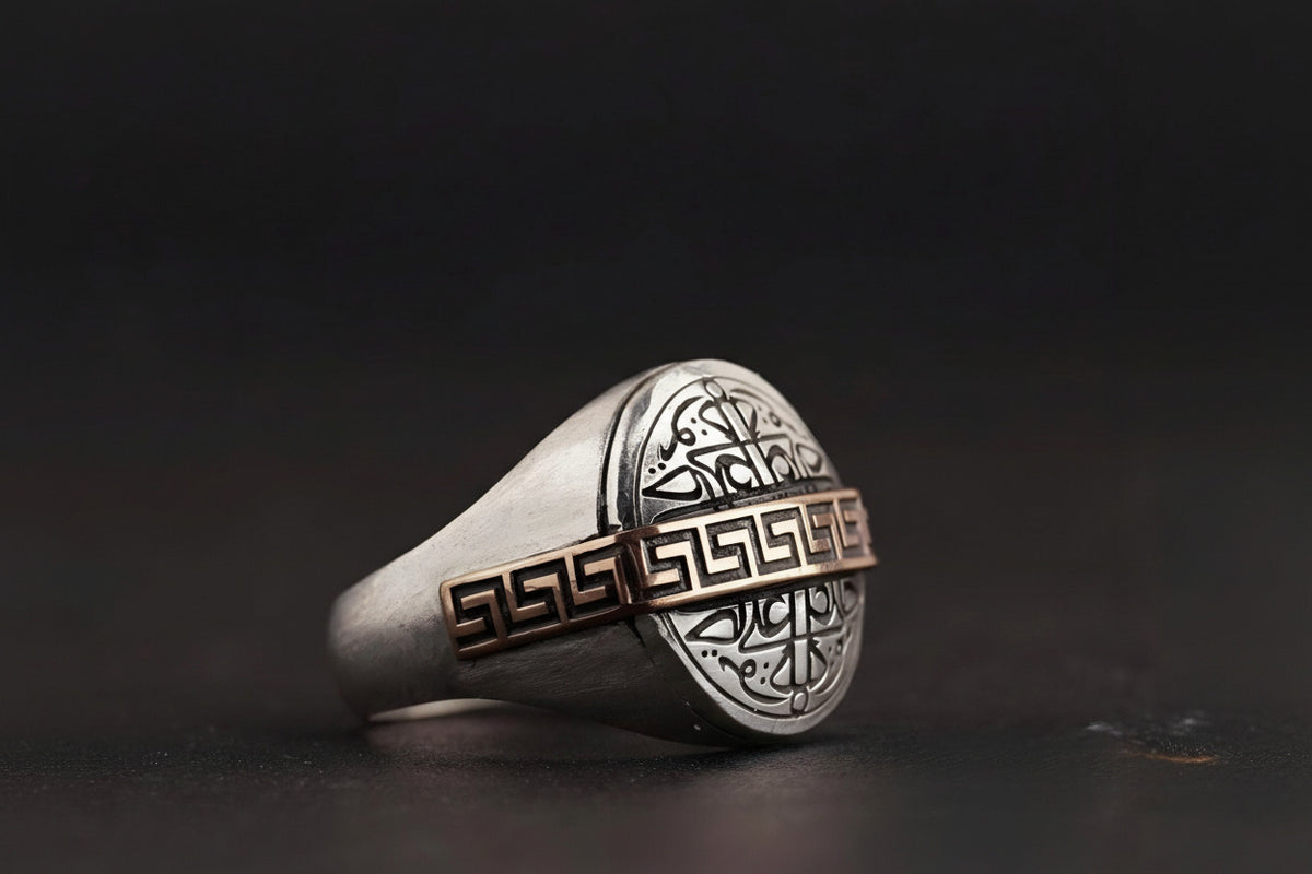 Sultan Selim Ring 925 Silver Ottoman Embroidered Bronze Handmade