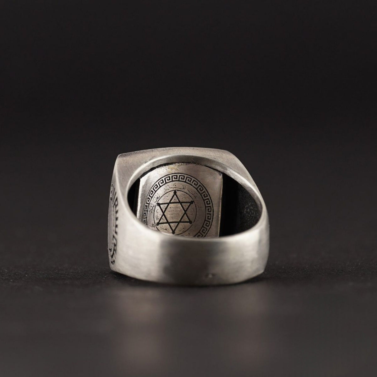 Domed Islamic Silver Ring – Ayat al-Kursi, Basmala & Seal of Solomon
