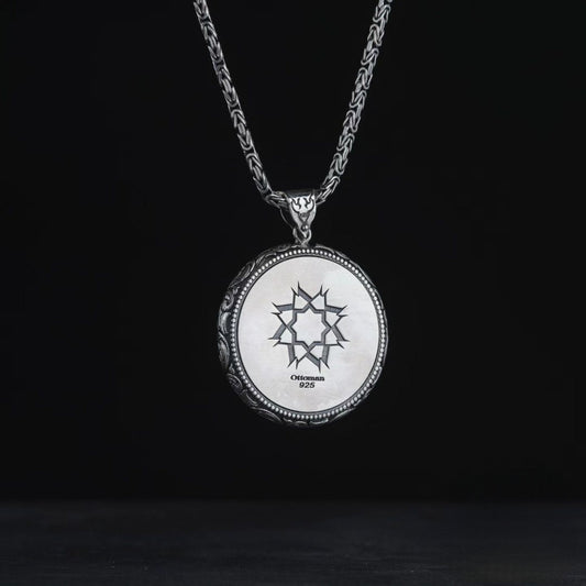 Lion medallion name necklace – view 2