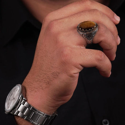 Tiger eye men's ring – view 2