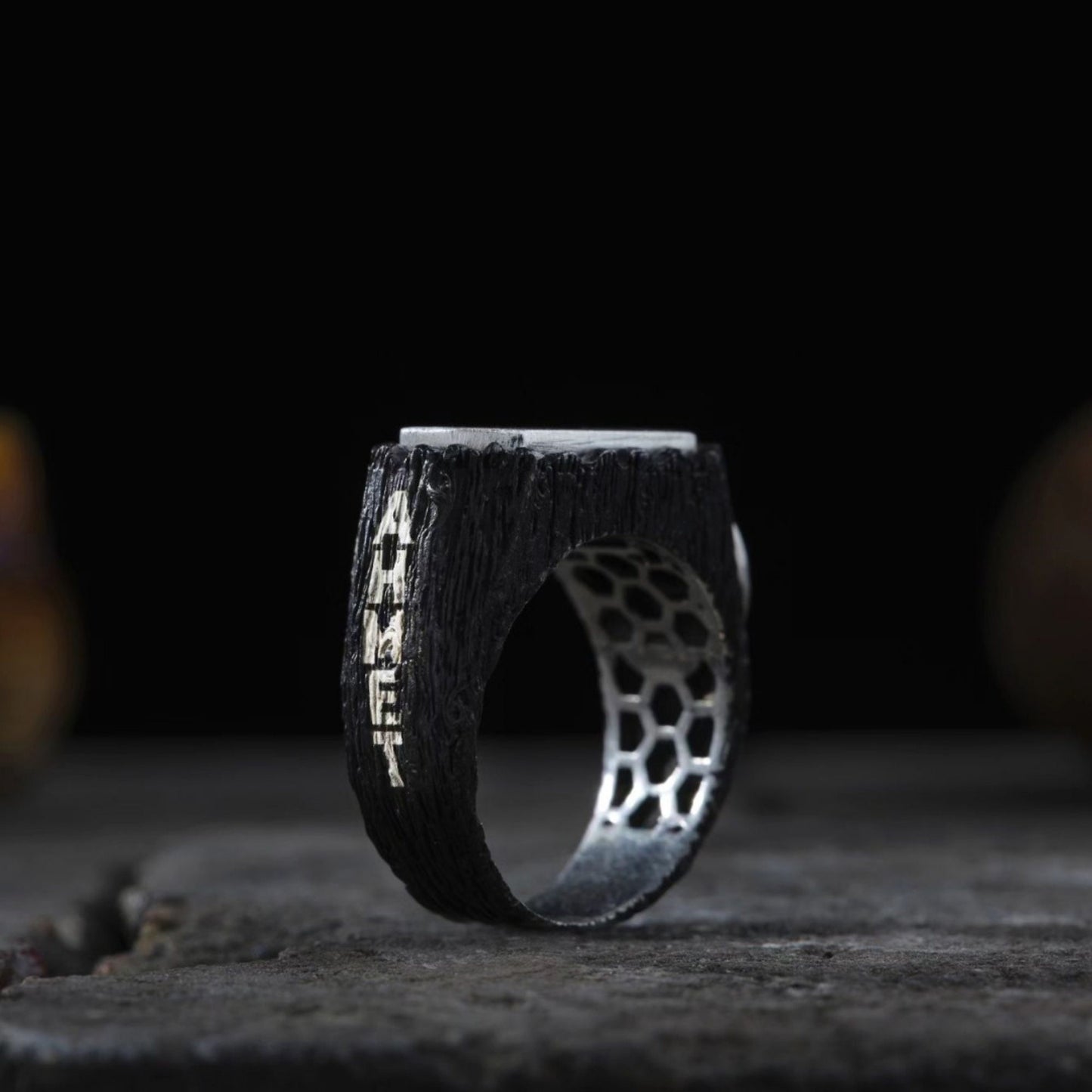 Gokturk Ring 925 Silver Custom Name Crescent Star Handmade Men