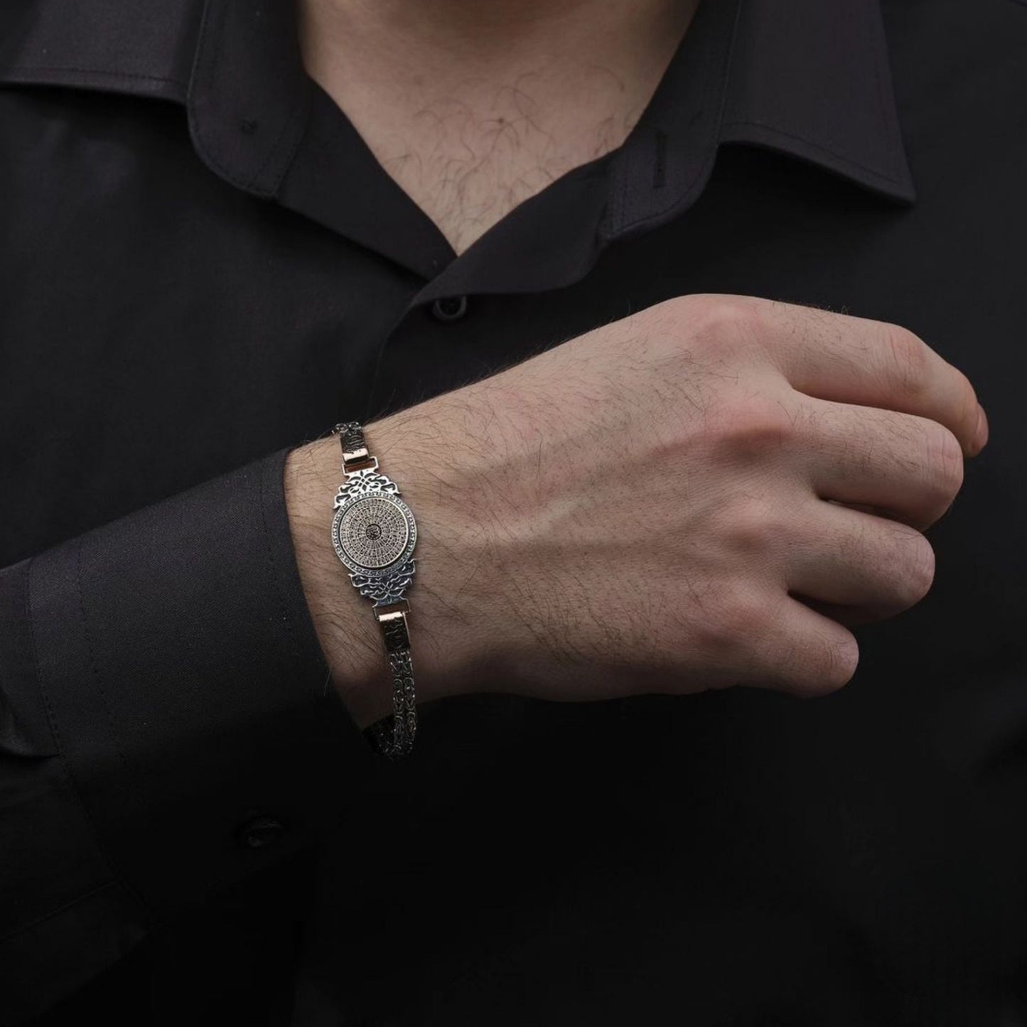 Besmele Bracelet 925 Silver 35 Inscriptions King Chain Handmade