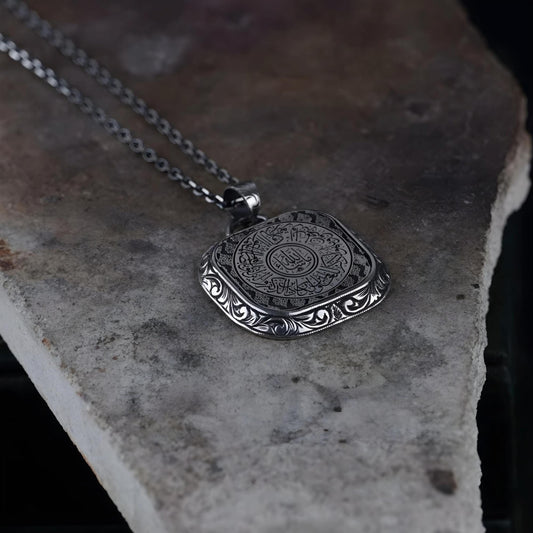 Evil eye verse square pendant necklace – view 2