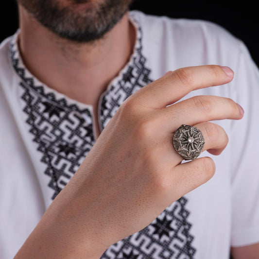 Polar Star black rhodium men's ring – view 2