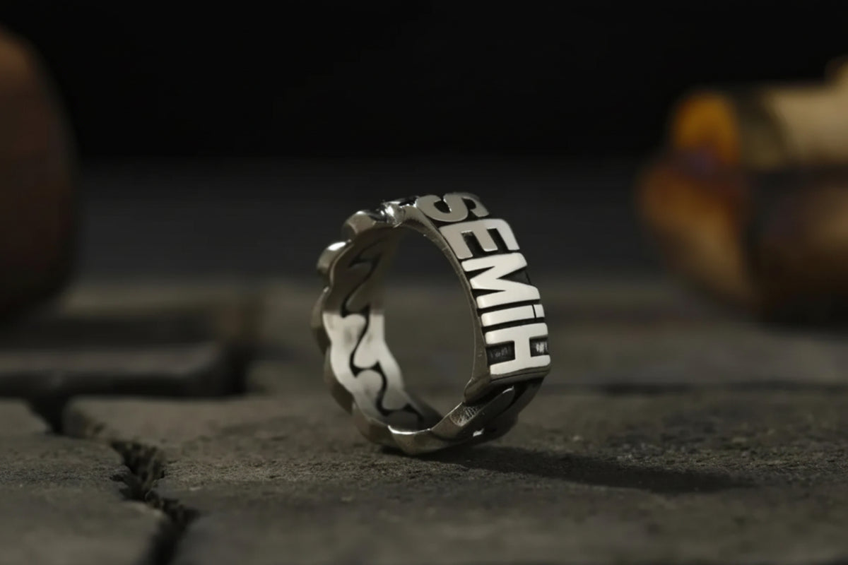 Chain Style Ring Custom Name – view 4