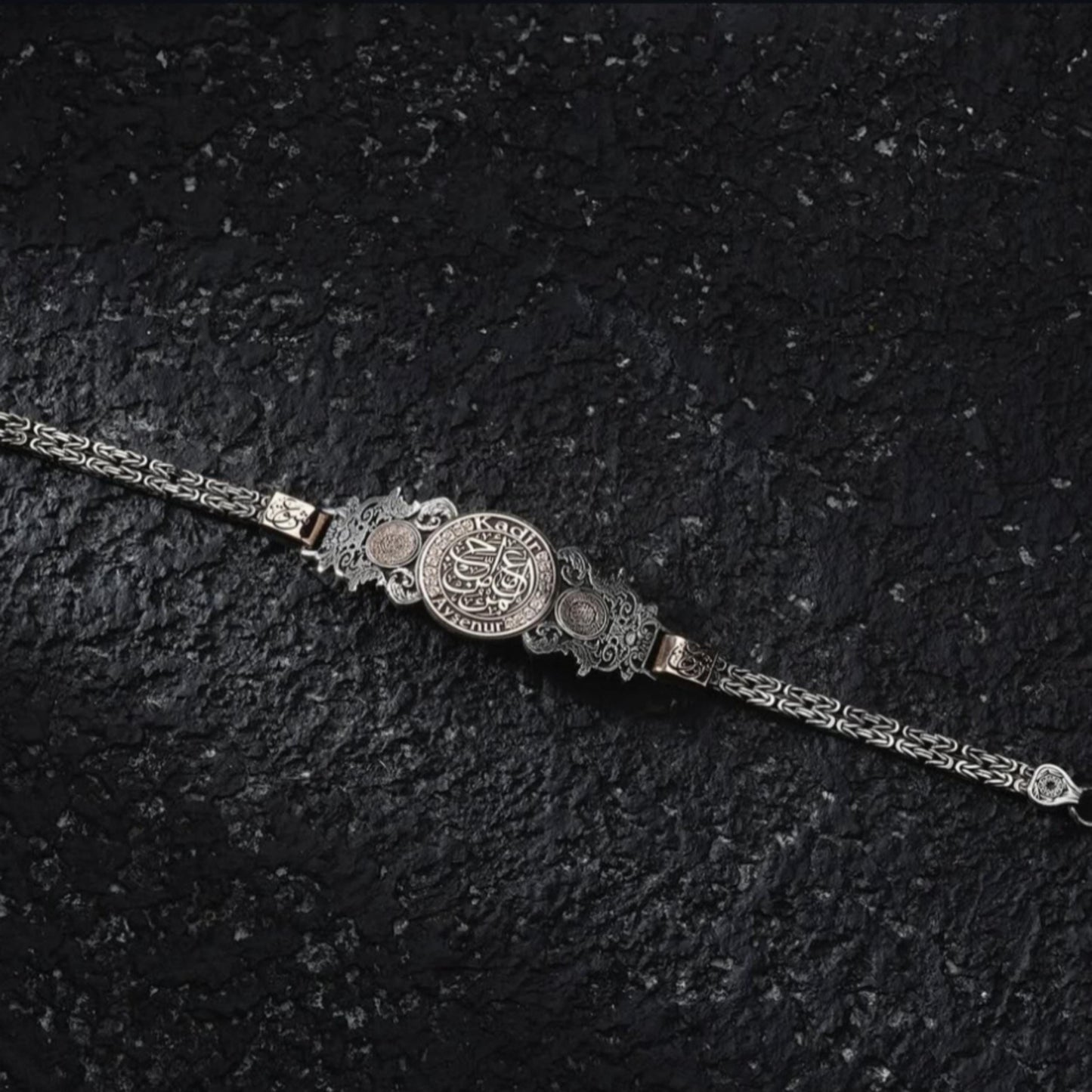 Kişi Sevdiğiyle Beraberdir Couples Bracelet 925 Sterling Silver Custom Arabic Engraved