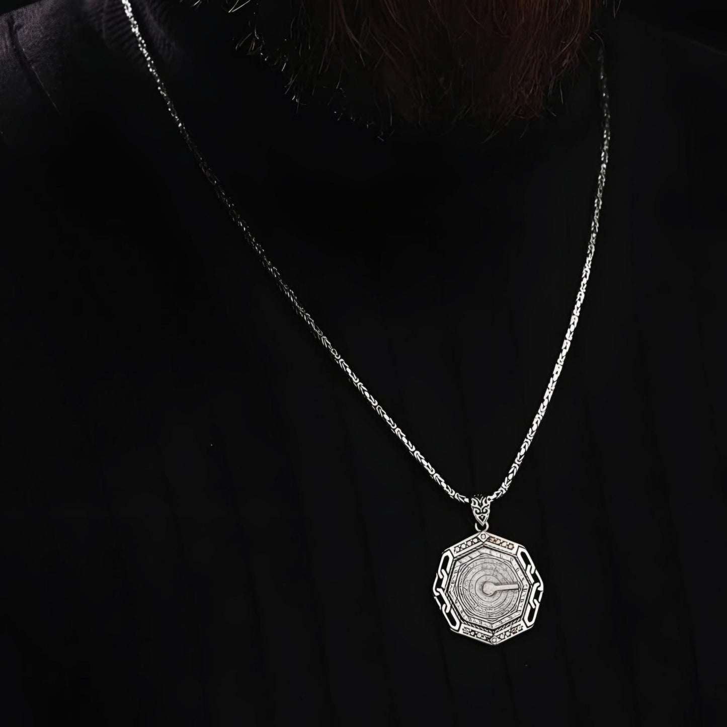 Octagonal Medallion Necklace 925 Sterling Silver Quran Surahs Esmaül Hüsna Citrine Personalized OttomanHandmade