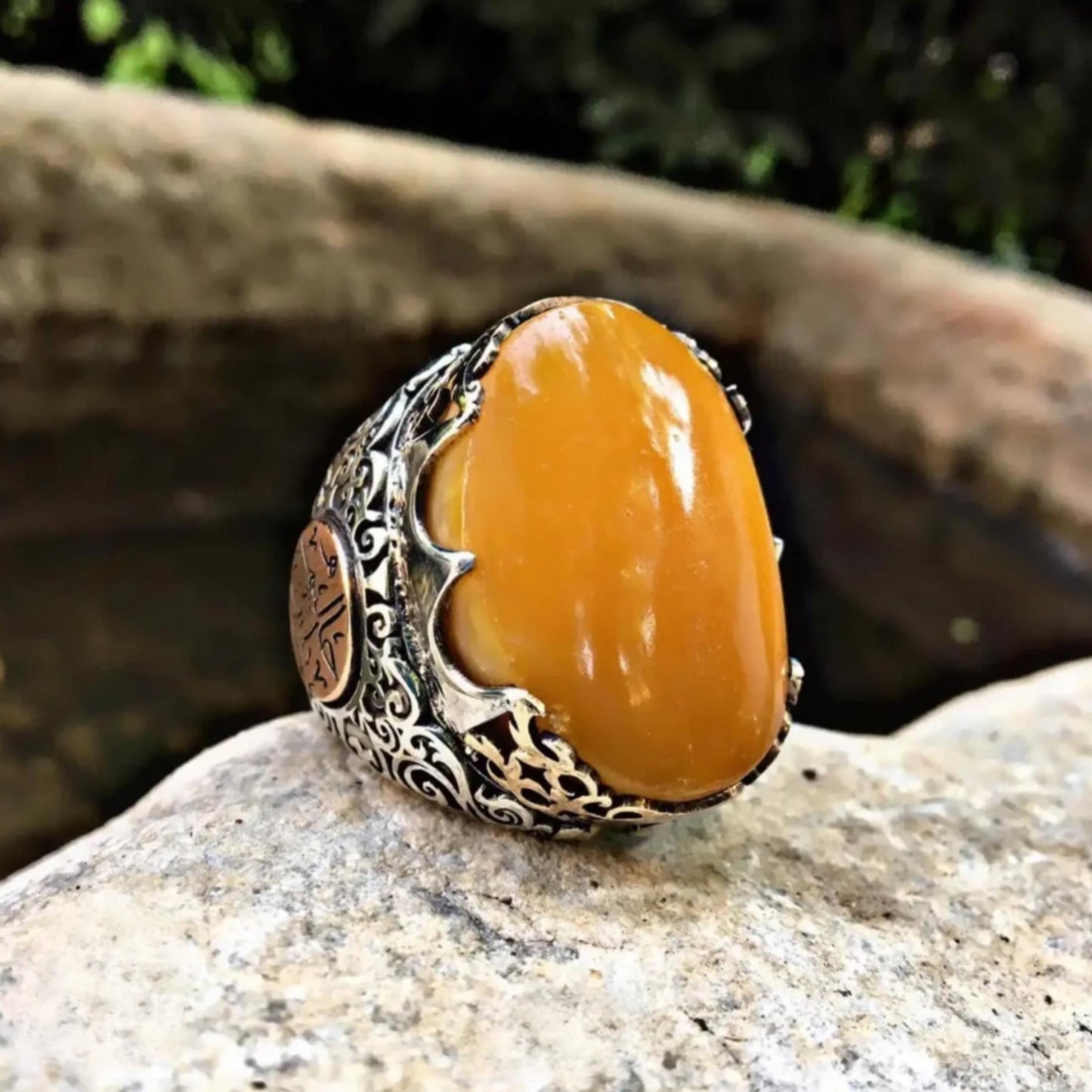 Teardrop Gemstone Ring – Minimalist 925 Silver | Handmade Ring