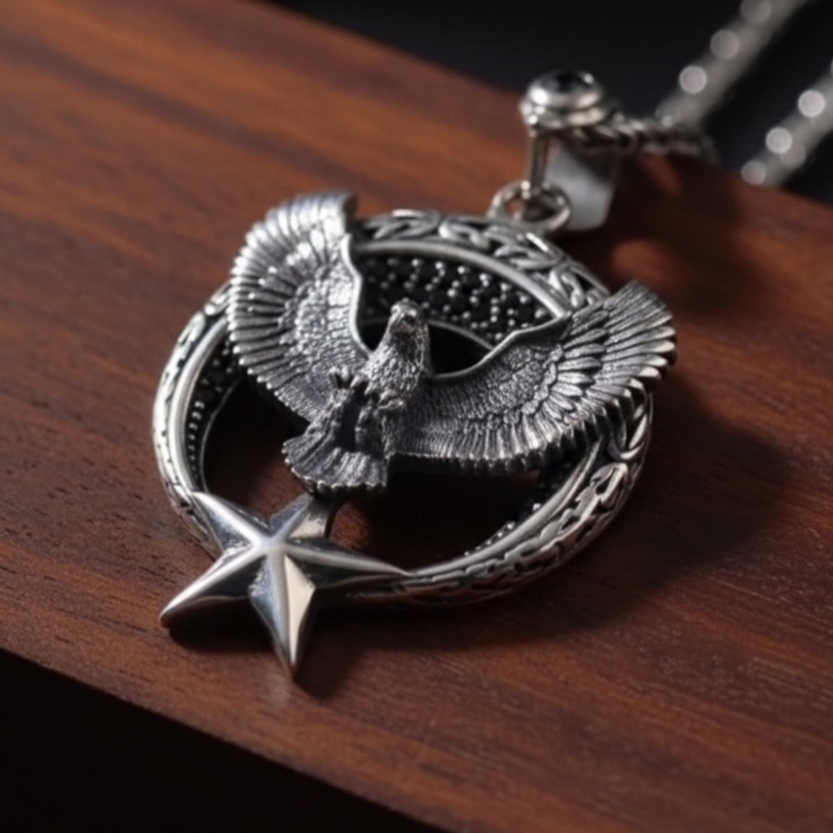 Ottoman Eagle & Crescent Star Necklace | 925 Silver