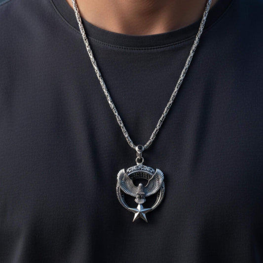 Ottoman Eagle & Crescent Star Necklace | 925 Silver