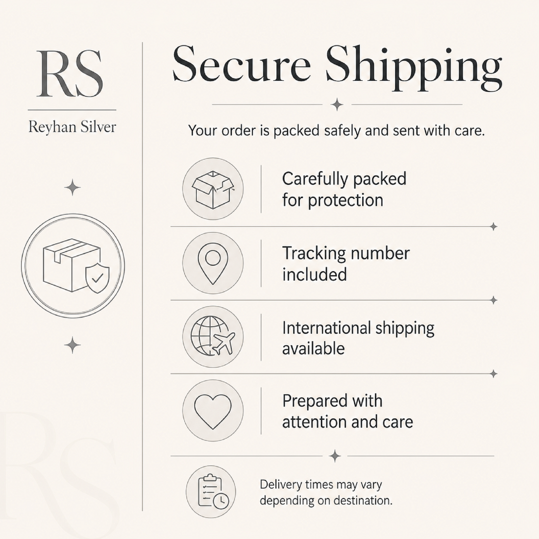 Secure International Shipping for Your Reyhan Silver
