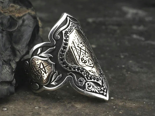 La hawla wala quwwata illa billah zihgir archer thumb ring in 925 sterling silver