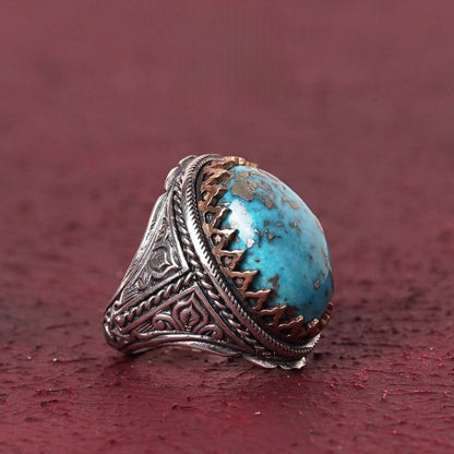 Arizona turquoise men's ring in 925 sterling silver