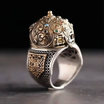 Hagia Sophia and Kaaba helmet ring in 925 sterling silver