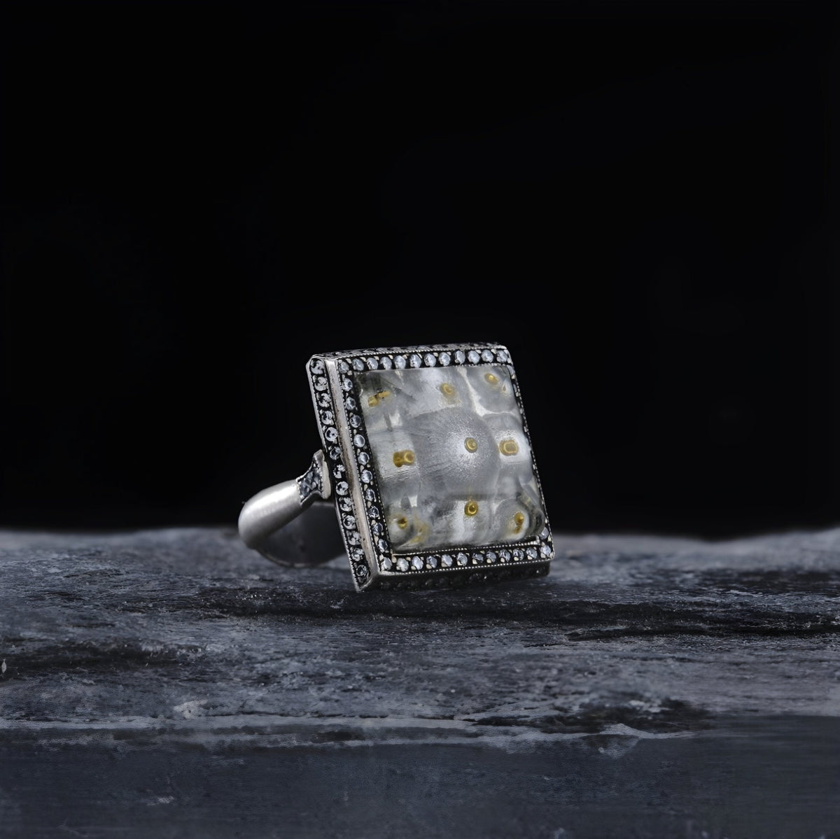 Hagia Sophia negative carving ring in 925 sterling silver
