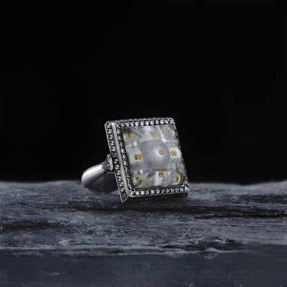 Hagia Sophia negative carving ring in 925 sterling silver