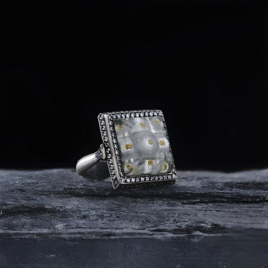 Hagia Sophia negative carving ring in 925 sterling silver