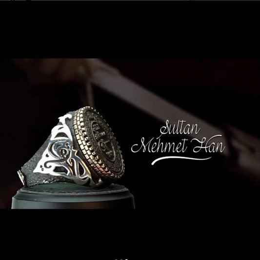 Fatih Sultan Mehmed Seal Ring 925 Sterling Silver OttomanHandcrafted