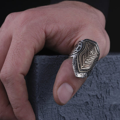 OttomanArcher Zihgir Ring – 925 Sterling Silver Thumb Ring