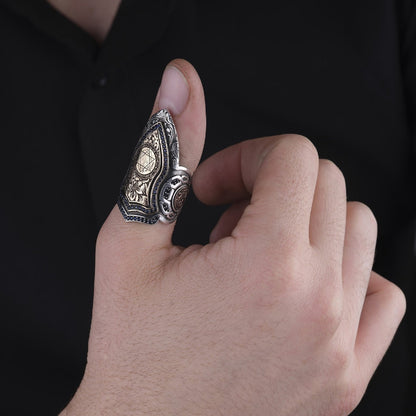 Handmade Seal of Solomon Ring: 925 Sterling Silver Ottoman Zihgir
