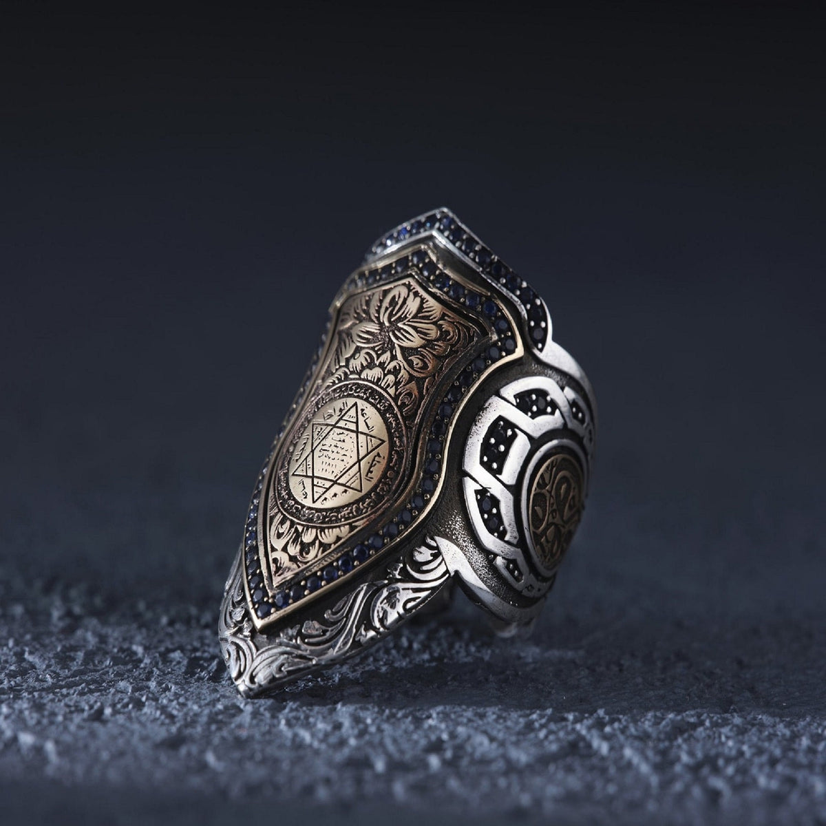 Seal of Solomon zihgir archer thumb ring – view 3
