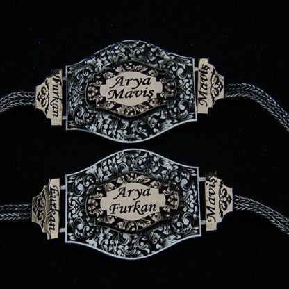 Foxtail chain men's name bracelet – view 3