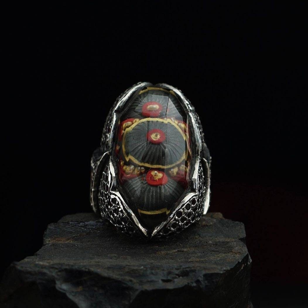 Selimiye Mosque carved ring with onyx – view 3