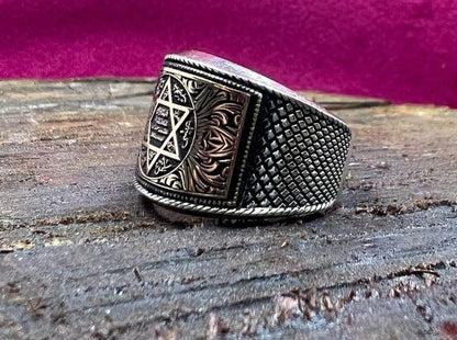 Seal of Solomon men's ring in Ottoman style – view 3