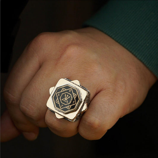 Oghuz Khan seal octagon ring – view 2