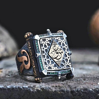 Sterling Silver Ottoman Ring – Engraved Handmade Turkish Jewelry