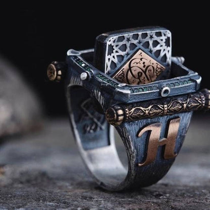 Sterling Silver Ottoman Ring – Engraved Handmade Turkish Jewelry