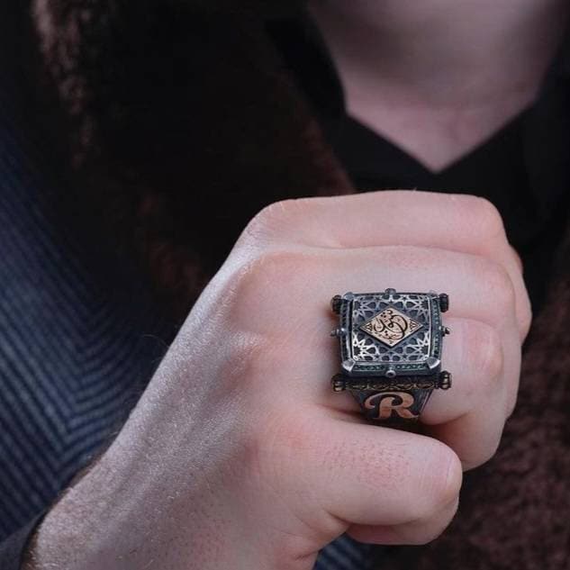 Sterling Silver Ottoman Ring – Engraved Handmade Turkish Jewelry
