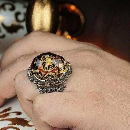 Hand Carved Hagia Sophia Sterling Silver Ring Ottoman Gift
