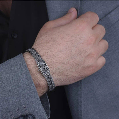 Turkish Knit Sterling Silver Braided Bracelet 925 Handmade