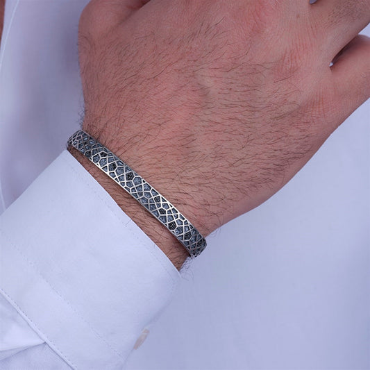 Micro Zircon Bracelet 925 Silver Sport Style Handmade Men