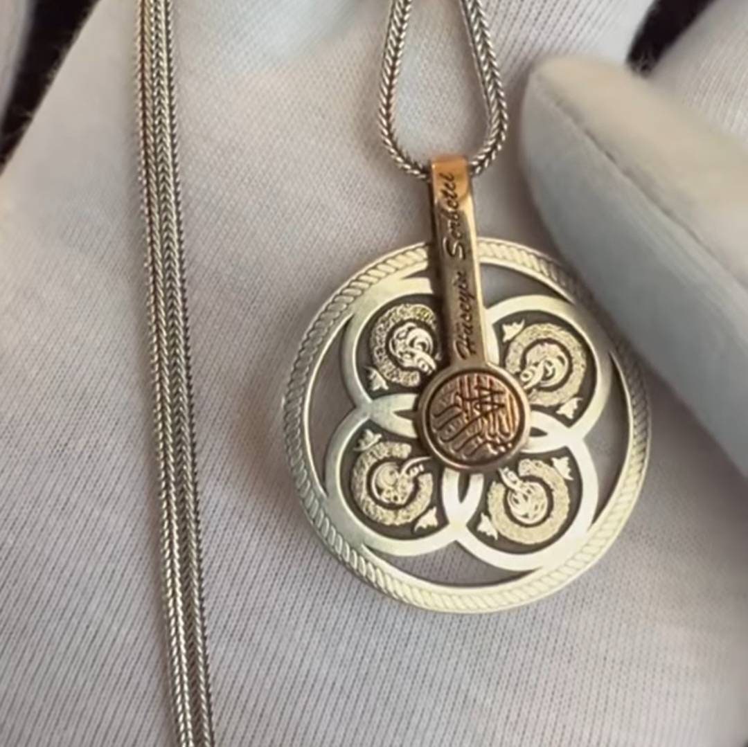 Quranic Twist Locket Necklace, Basmala, Ayat al-Kursi & 3 Quls, Custom Name – view 4
