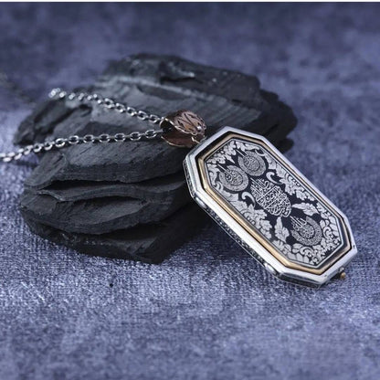 Rotating Pendant Necklace 925 Sterling Silver Personalized Name OttomanHandmade Men