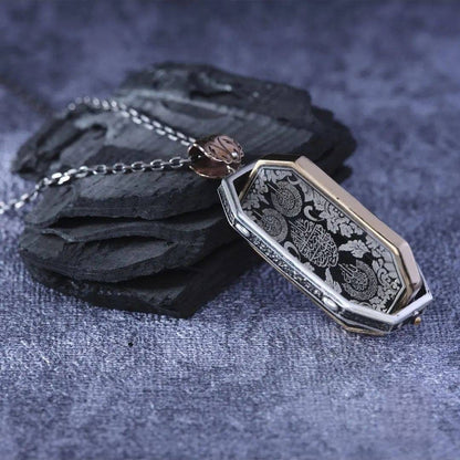Rotating Pendant Necklace 925 Sterling Silver Personalized Name OttomanHandmade Men