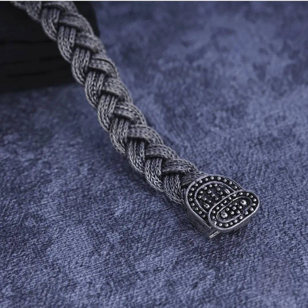 Turkish Knit Sterling Silver Braided Bracelet 925 Handmade