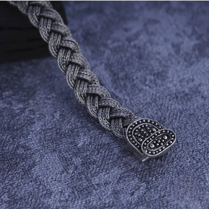 Turkish Knit Sterling Silver Braided Bracelet 925 Handmade