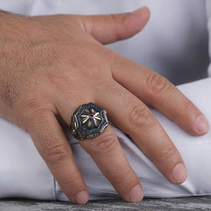 Dome Black Onyx Ring – 925 Sterling Silver | Men’s Handcrafted