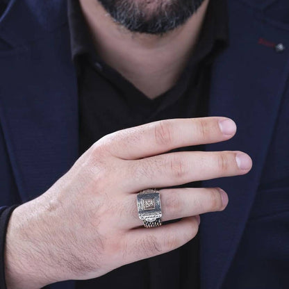 Custom Name Ring 925 Sterling Silver Personalized Engraved Men Handcrafted