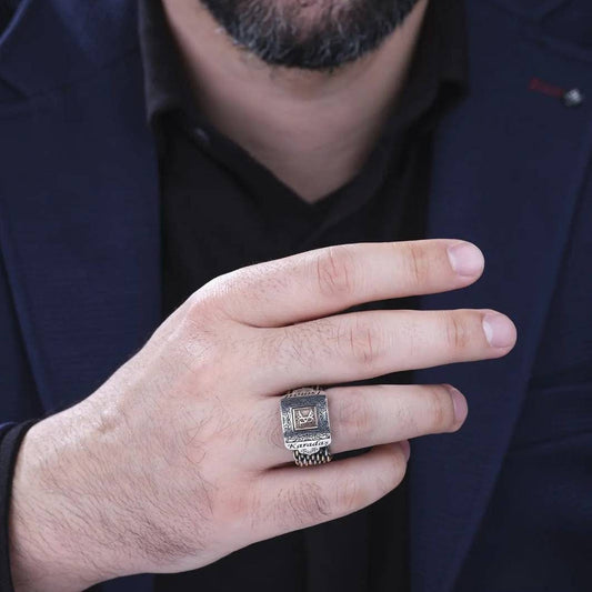 Custom Name Ring 925 Sterling Silver Personalized Engraved
